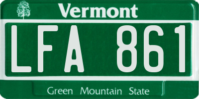 VT license plate LFA861