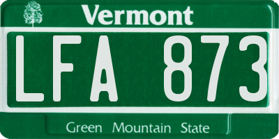 VT license plate LFA873