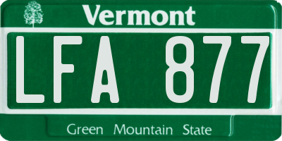 VT license plate LFA877