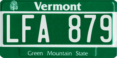 VT license plate LFA879