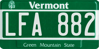 VT license plate LFA882