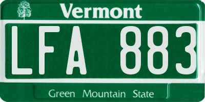 VT license plate LFA883