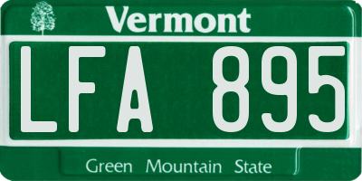 VT license plate LFA895