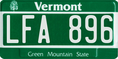 VT license plate LFA896