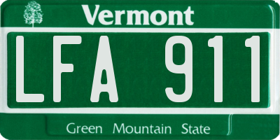 VT license plate LFA911