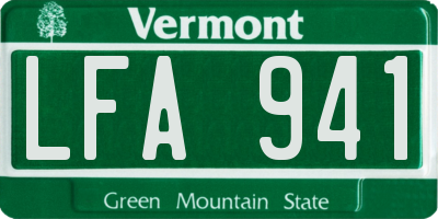 VT license plate LFA941