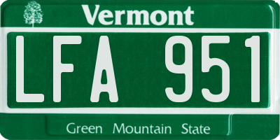 VT license plate LFA951