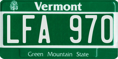 VT license plate LFA970