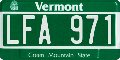 VT license plate LFA971