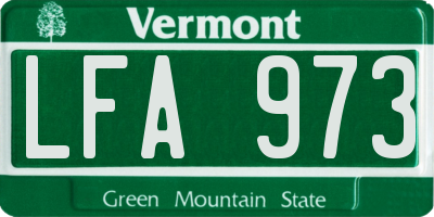 VT license plate LFA973