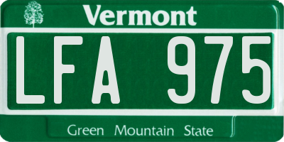 VT license plate LFA975