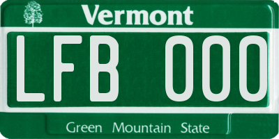 VT license plate LFB000