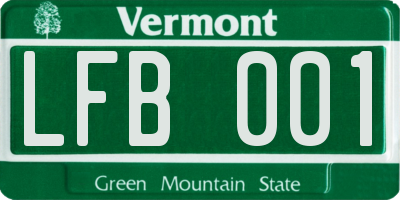 VT license plate LFB001