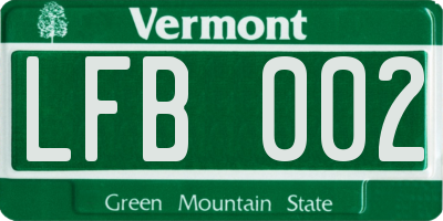 VT license plate LFB002