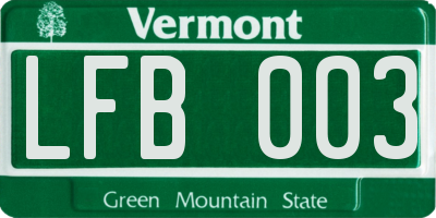 VT license plate LFB003