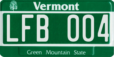VT license plate LFB004