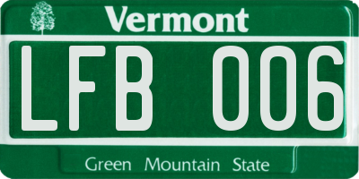 VT license plate LFB006
