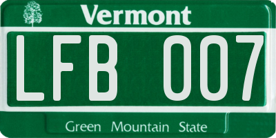 VT license plate LFB007