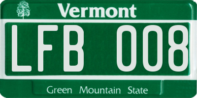 VT license plate LFB008