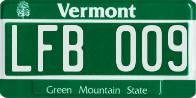 VT license plate LFB009