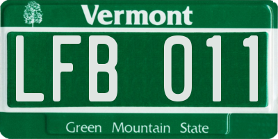 VT license plate LFB011