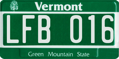 VT license plate LFB016