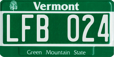 VT license plate LFB024
