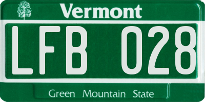 VT license plate LFB028