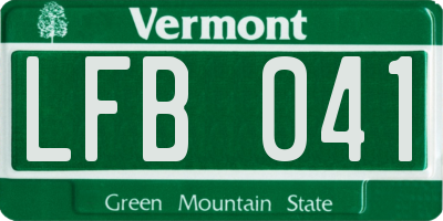 VT license plate LFB041