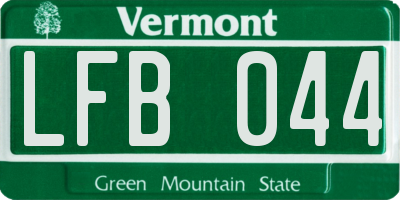 VT license plate LFB044