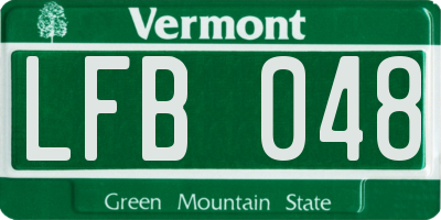 VT license plate LFB048