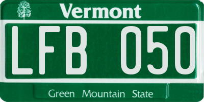 VT license plate LFB050