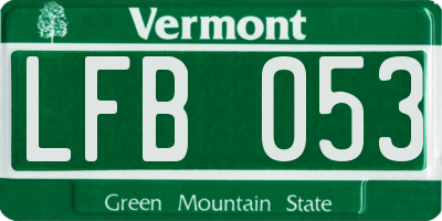 VT license plate LFB053