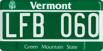 VT license plate LFB060