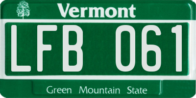 VT license plate LFB061