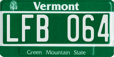 VT license plate LFB064