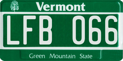 VT license plate LFB066