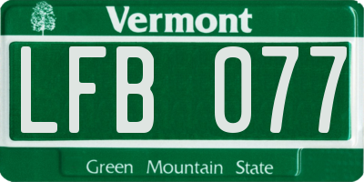 VT license plate LFB077