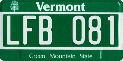 VT license plate LFB081