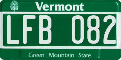 VT license plate LFB082