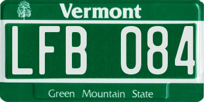 VT license plate LFB084