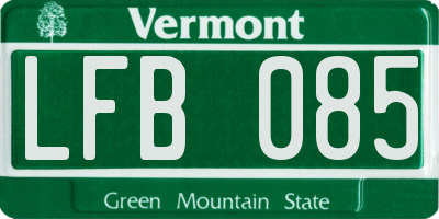 VT license plate LFB085