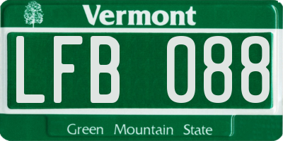 VT license plate LFB088