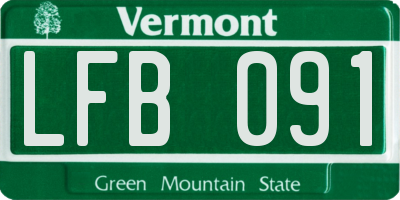 VT license plate LFB091