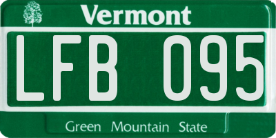 VT license plate LFB095