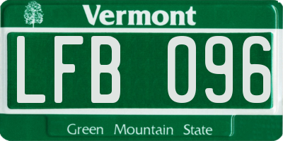 VT license plate LFB096