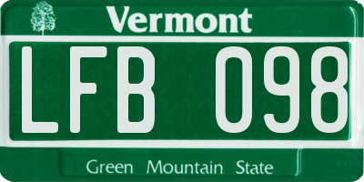 VT license plate LFB098