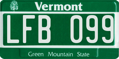 VT license plate LFB099