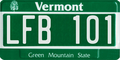 VT license plate LFB101