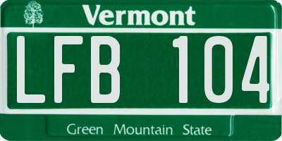VT license plate LFB104